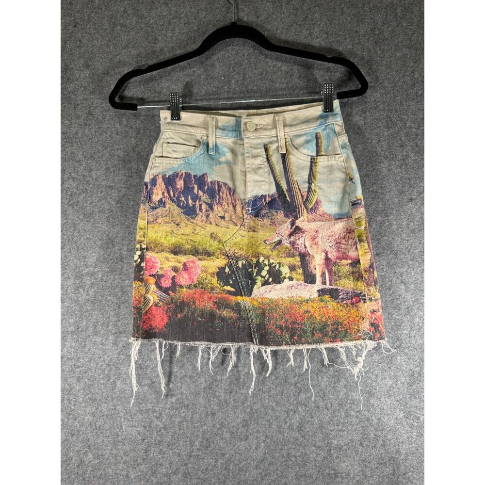 MOTHER Mini Skirt with Scenic Print